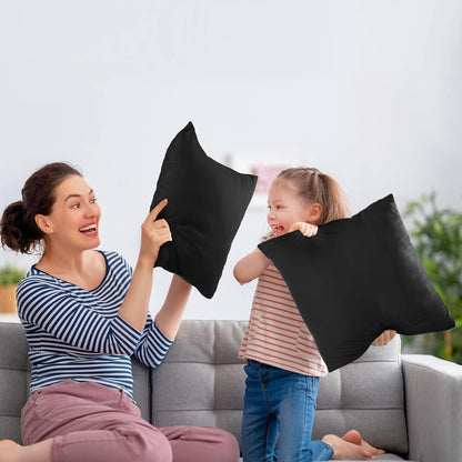 Utopia Bedding 24x24 Pillow Inserts - Set of 2 Black Decorative Throw Pillows for Sofa & Couch - Soft & Fluffy Cushions