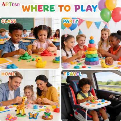 ARTPAR Air Dry Clay for Kids,90 Colors Modeling Model Magic Clay,DIY Molding Clay Starter Kit with Sculpting Tools,Soft and Non-Sticky,Art and Crafts for Boys & Girls 3-12 Years Old.