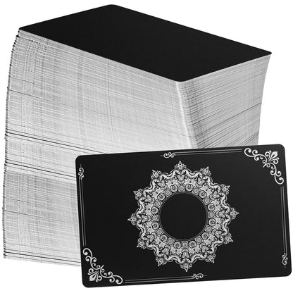 Zonon 200 Pack Engraving Aluminum Plates for CNC Engraver Laser Crafting Multipurpose Metal Metal Business Cards Sheets Engraving DIY Gift Cards 86 x 54 x 0.21 mm(Black Matte)
