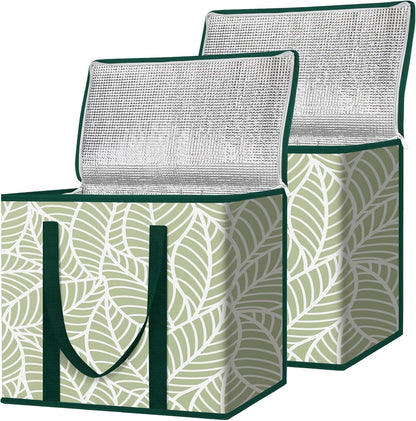 BALEINE 3Pk 2Pk Bags(16"913 Reusable Grocery Bags + Insulated Reusable Grocery