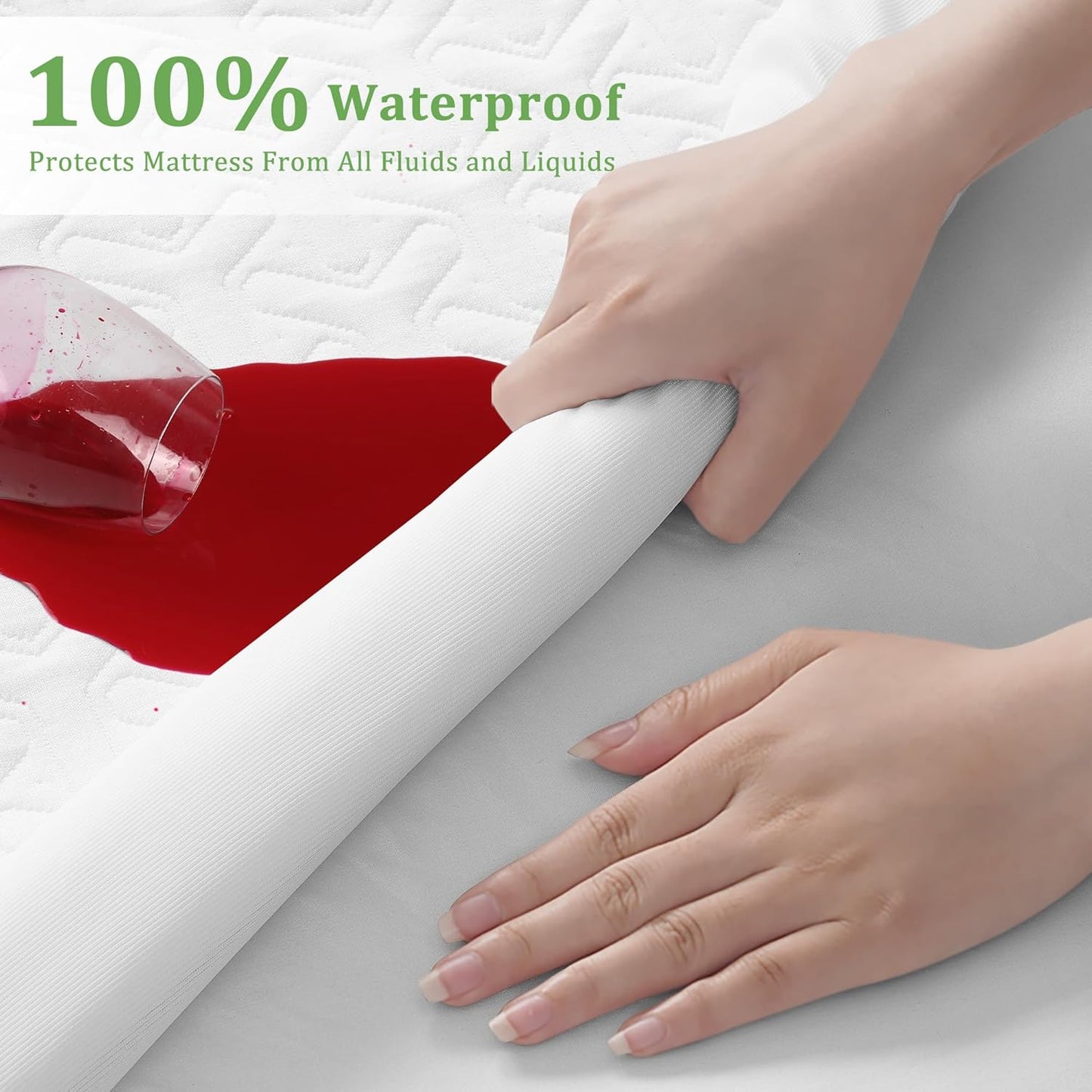 MERITLIFE Premium 100% Waterproof Mattress Protector Cal King Size, Cooling Breathable California Mattress Pad Cover