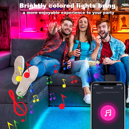 dalattin Smart WiFi Led Lights 130ft, Work with Alexa Google Assistant, APP Voice Remote Control Led Strip Lights RGB Color Changing Music Sync Led Lights for Bedroom Valentine (2 Rolls of 65.6ft)