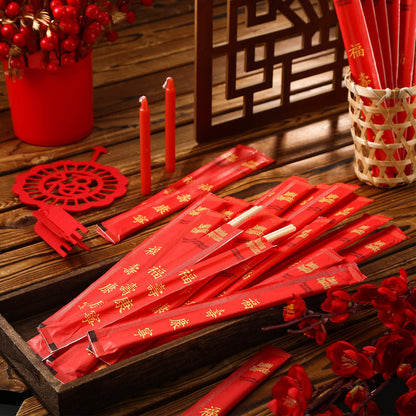 Sabary 1000 Pairs Bamboo Chopsticks Disposable Sleeved and Separated Chop Sticks Quality Chopsticks Disposable UV Treated(Joyous)