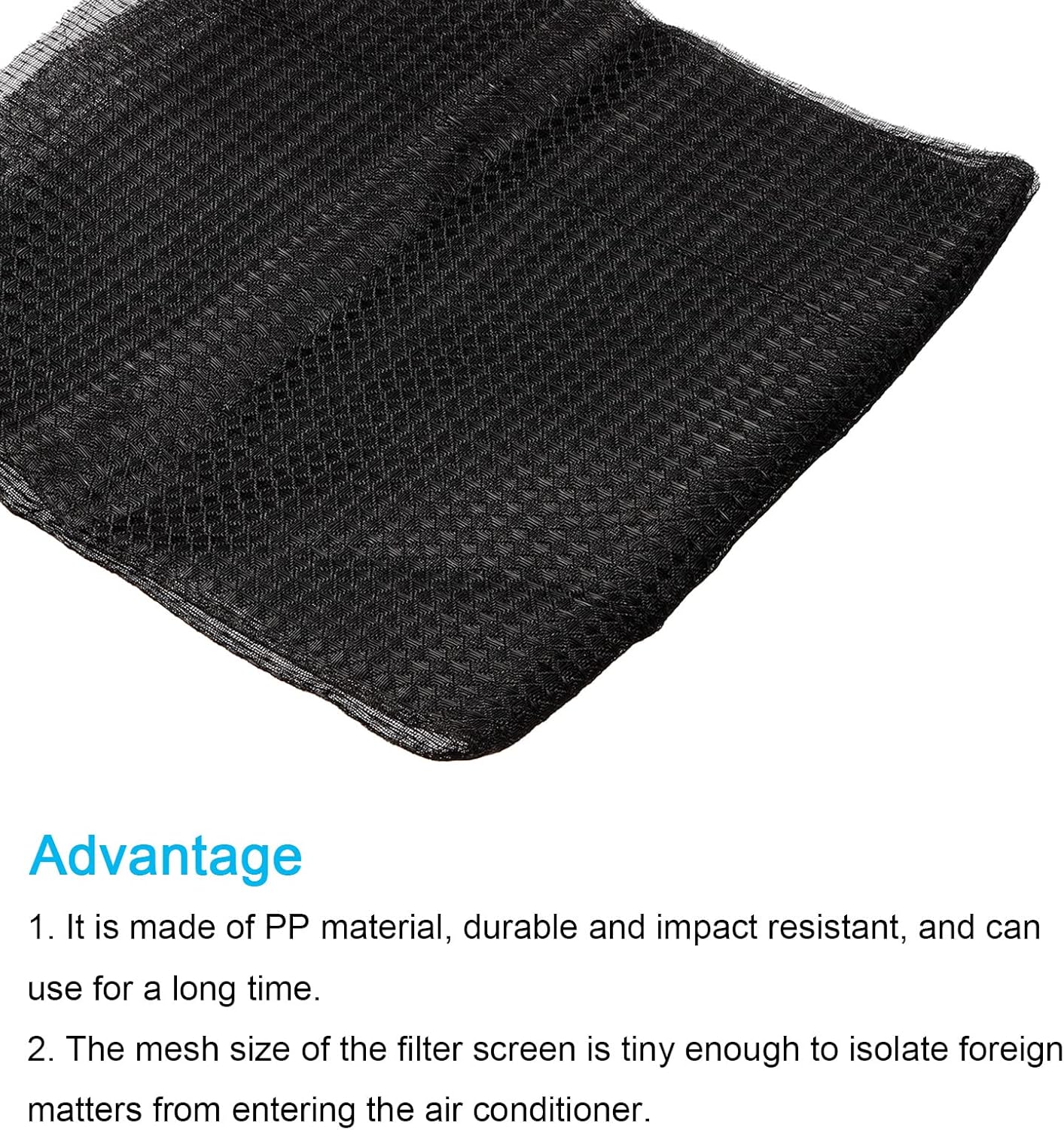 PATIKIL 47.2" x 23.6" Air Conditioner Filter Material, 2 Pack Plastic Dustproof Mesh Screen Replacement, Black