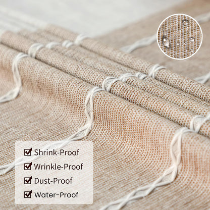 Warm Star Tablecloths,Cotton Linens Wrinkle Free Anti-Fading,Tabletop Decoration Washable Dust-Proof,Table Cover for Kitchen Dinning Party, Cotton, Light Coffee, Rectangle/Oblong, 55''x70'',4-6 Seats