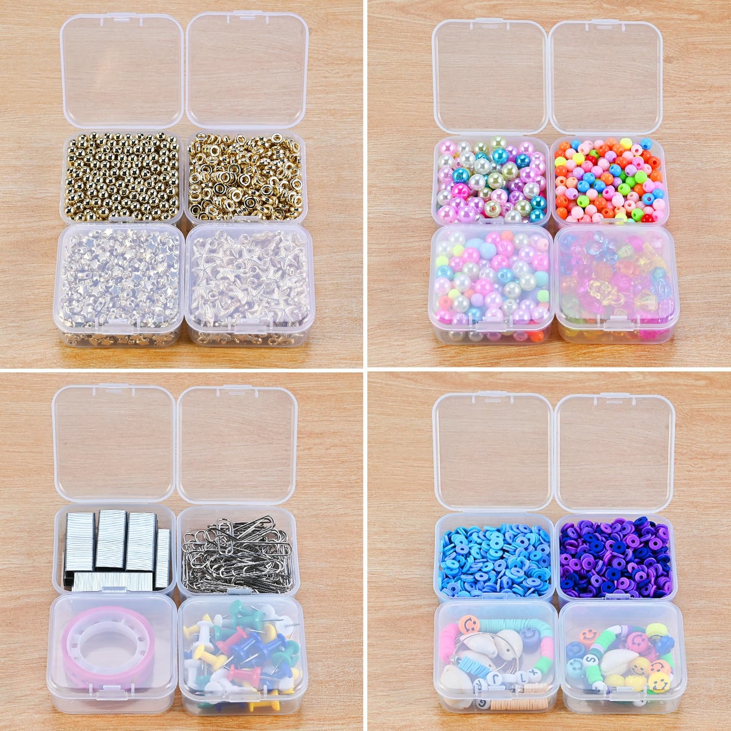Mathtoxyz 36PCS Organizer Box, Small Organizers and Storage Containers Rectangle Holder Plastic Cases for Clay Beads Bracelet Making DIY Jewelry Craft Nail