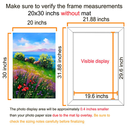 BESCRCL 20x30 Picture Frame Brown, Poster Frames Wall Hanging, Display Pictures 20 x 30 without Mat, 1 Pack