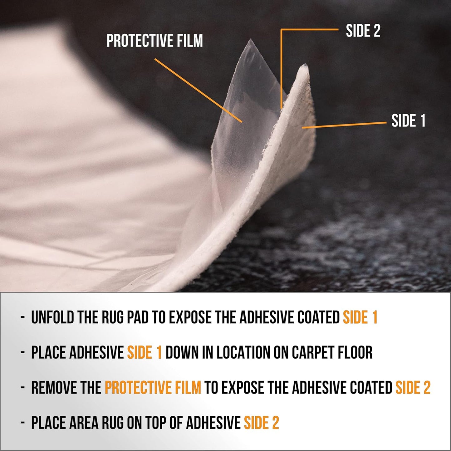Grip-It Magic Stop Rug PAD, 2x8, White