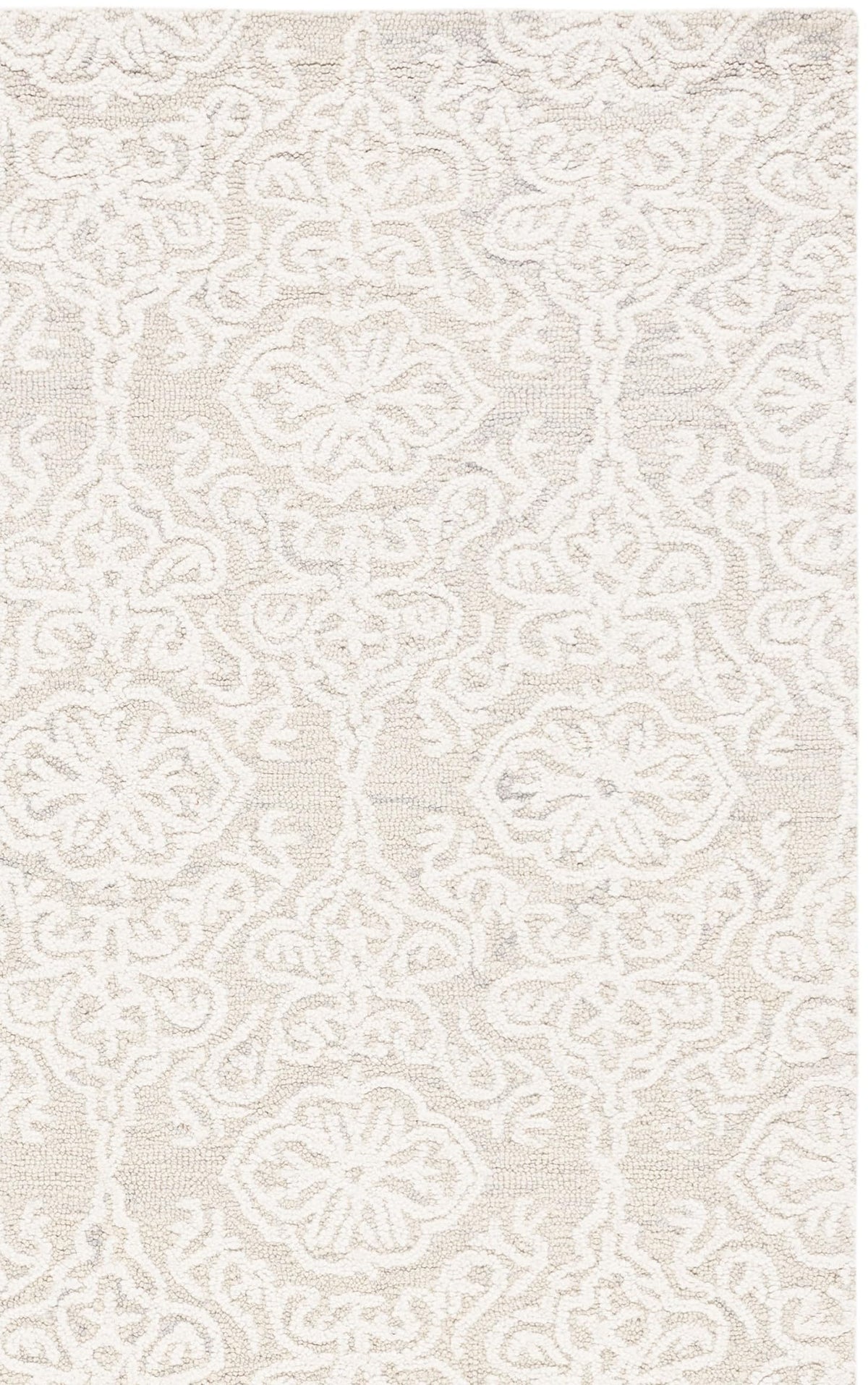 SAFAVIEH Area Rug 8x10 - Blossom Collection - Large - Silver & Ivory, Handmade Wool, Ideal for Living Room, Bedroom, Office, Dining Space (BLM112G)