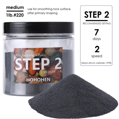 Hohohen 4 Pounds Rock Tumbler Grit Kit Abrasive Media Rocks Tumbling Grit and Polish Refill Stone Polishing Silicon Carbide & Aluminum Oxide Fit for Any Rock Polisher