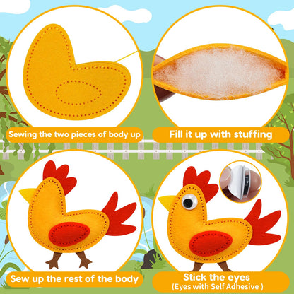 OKOOKO Animal Sewing Craft Kit, Sewing Craft Kit for Kids, DIY Crafting and Sewing Set, Art Craft Kits, Fun and Educational Craft Set, Sew Your Own Felt Animals
