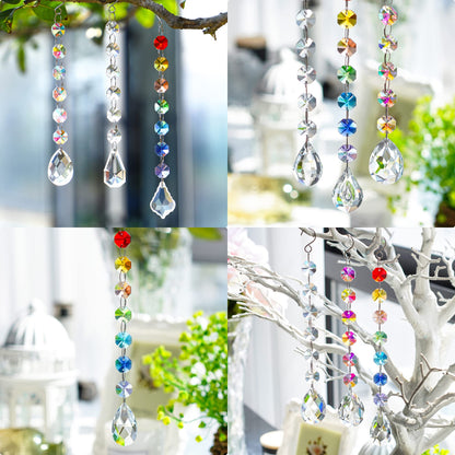 kanpura DIY Suncatchers 164pcs Sun Catchers Making Kit for Adults Clear Hanging Prism Sun Catcher with Crystals Rainbow Maker for Window Wedding Garden Christmas Decor