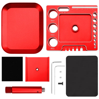 Vgoohobby RC Car Work Stand 360 Degree Rotation Repair Workstation Stand Kit Compatible with Traxxas TRX4M Axial SCX24 FMS FCX24 Wltoys 1/18 1/24 Scale RC Car (Red)