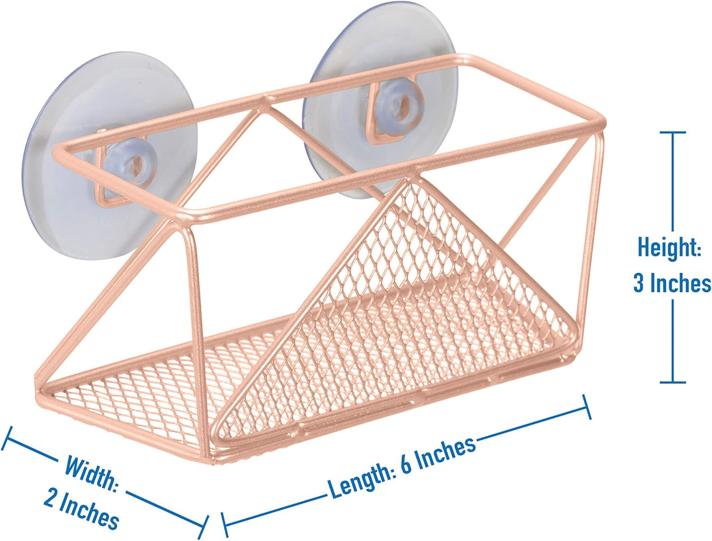Kitchen Details Copper Geode Suction Cup Sponge Holder | Durable Iron Construction | Rust Resistant Finish