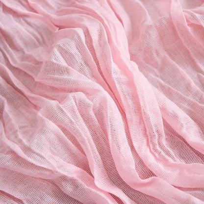 Asee'm 2pcs Cheesecloth Table Runner 120 Inches Blushing Pink Boho Gauze Cheese Cloth Runner 10FT Rustic Sheer Table Runners for Easter Spring Summer Wedding Baby Shower Holiday Party Decoration