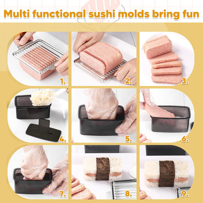 Musubi Press Mold Kit，Onigiri Mold Triangle，4 Pack Japanese Rice Cooker Kit for Lunch Bento