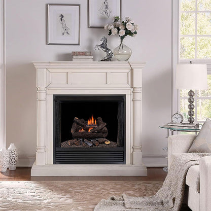 Duluth Forge DLS-18R-2 Dual Fuel Ventless Fireplace Logs Set with Remote Control, Use with Natural Gas or Liquid Propane, 30000 BTU, Heats up to 1000 Sq. Ft, Stacked Red Oak, 18 Inches