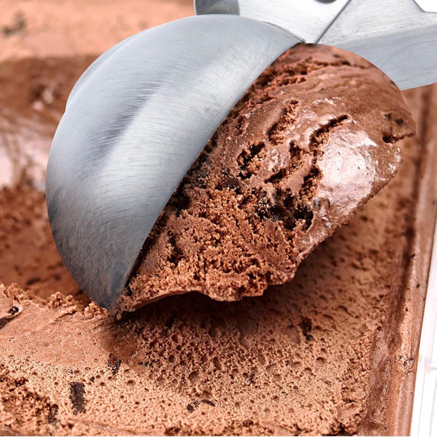 Frozen Premium Ice Cream Scoop with Trigger Ice Cream Scooper Stainless Steel, Heavy Duty Metal Icecream Scoop Spoon