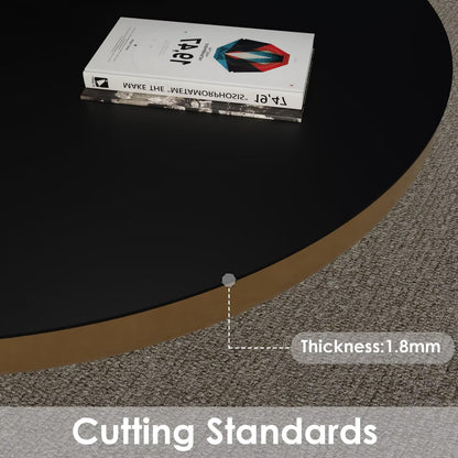 Zinkooat Round Table Mats - Can Be Used On Both Sides Waterproof and Easy to Clean Good Flatness Used for Dining Table(Black+Gray Dia.54Inch)
