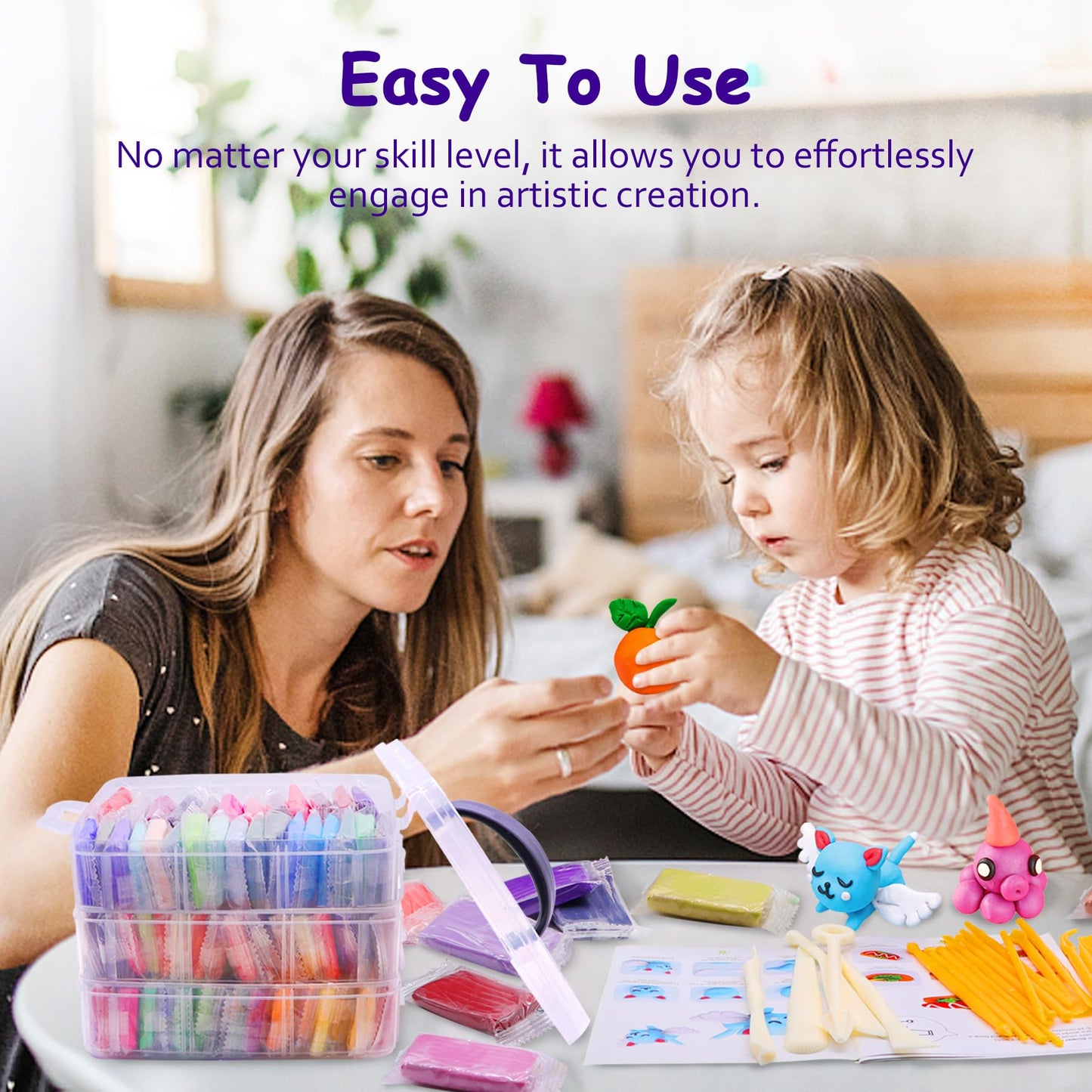 PeacePeo Polymer Clay 110 Colors Non-Sticky Oven Bake Clay 215 Pcs Non-Toxic Modeling Baking Clay for Kids with Sculpting Tools Kit for Adults Beginners Art Craft