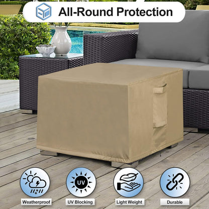 21L 21W 17H Inch, OutdoorLines Outdoor Waterproof Patio Ottoman Covers - Rectangle UV-Proof Patio Side Table Cover