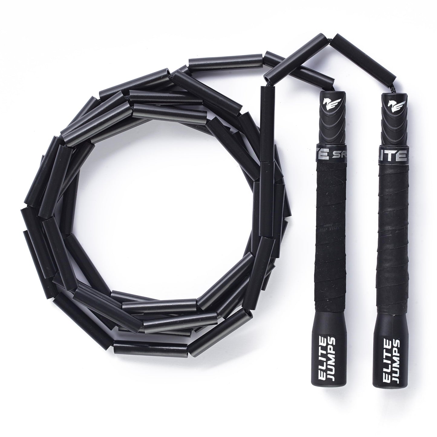 Elite Jumps - Heavy Beaded Jump Rope - 6.5oz Weighted Jump Rope for Women - Durable & Heavy Resistance - 10ft Long Adjustable Rope - Tangle-Free - Shatterproof 2” Beads - Long 8” Handles