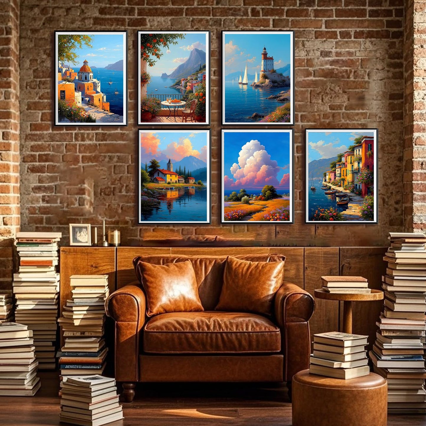 Leatrice 6 Pack Landscape Diamond Painting Kits for Adults 5D Diamond Art Kits Gem Art Full Drill Round Diamond Dots for Beginners Women DIY Home Wall Decor 11.8x15.7 Inches