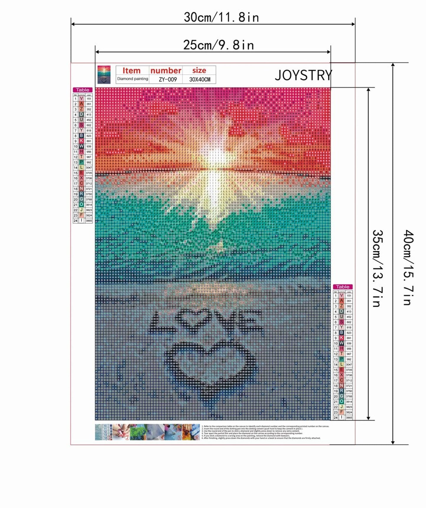 JOYSTRY Diamond Art Dots Painting Kits for Adults, DIY Sunrise Paint with Diamonds Full Drill Round Gem Jewel Crystal Paintings Kit for Home Wall Decoration (Sunrise 16x12in)