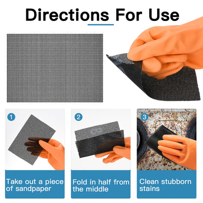 Yncotte Cleaning Screen, 5.5x4 Inch Upgraded Toilet Cleaner Hard Water 15PCS Toilet Ring Remover Abrasive Grit Mesh Pads for Bowls Griddle Household Stain Calcium Deposits Carbon Rust Scrubber