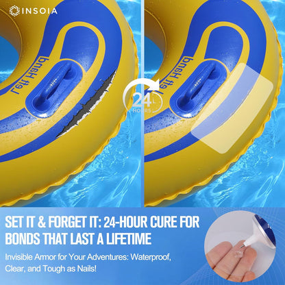 15 ML 4 Swimming INSOIA Pool Liner Patch, Air Mattress Repair Kit x Waterproof Vinyl Repair Patch Kit for Inflatables