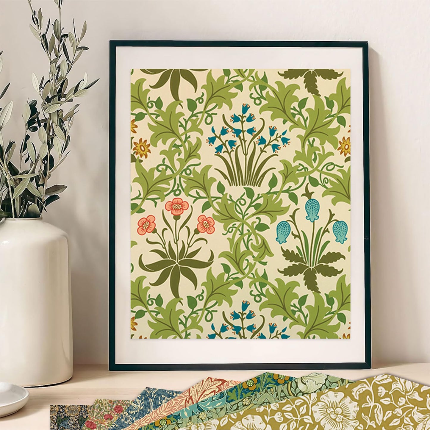 MIATTCLD Scrapbook Paper 12x12 In Double Sided Decorative Paper for Scrapbooking, 24 Sheets/24 Designs Spring Floral Patterned Craft Paper for Junk Journals DIY Cards Album Decoration (Green)