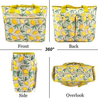 Mdoker Knitting Bags and Totes Organizers Large Crochet Bag Lightweight Yarn Bags for Travel Yarn Storage Organizers for Crochet Hooks,Yarn,Knitting & Crochet Supplies (Yellow Lemon)
