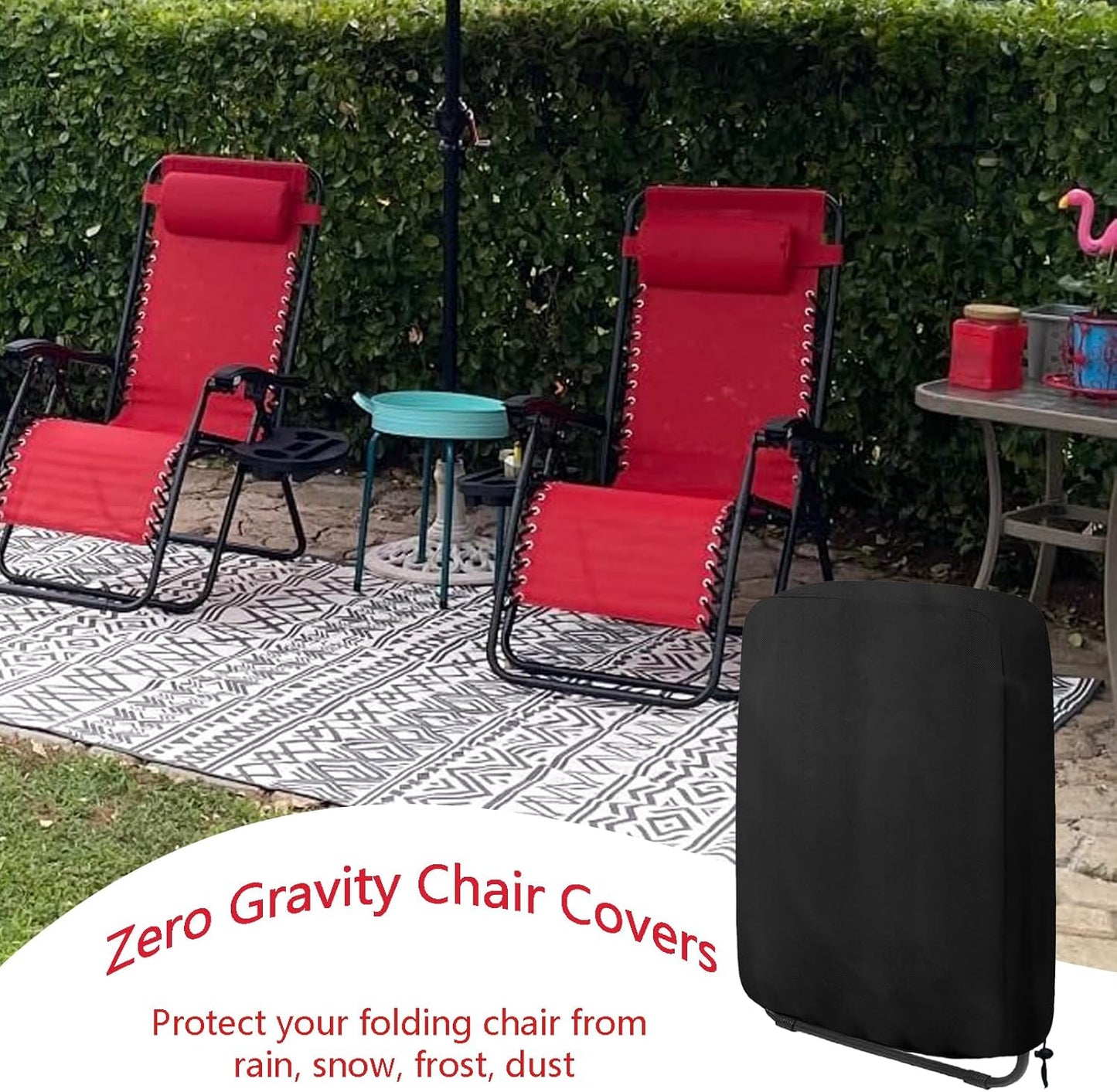 2 32.3" 7.9" 36.6" Oslimea Zero Gravity Chair Covers Pcs, Folding Patio Chair Covers All Weather Waterproof Dustproof