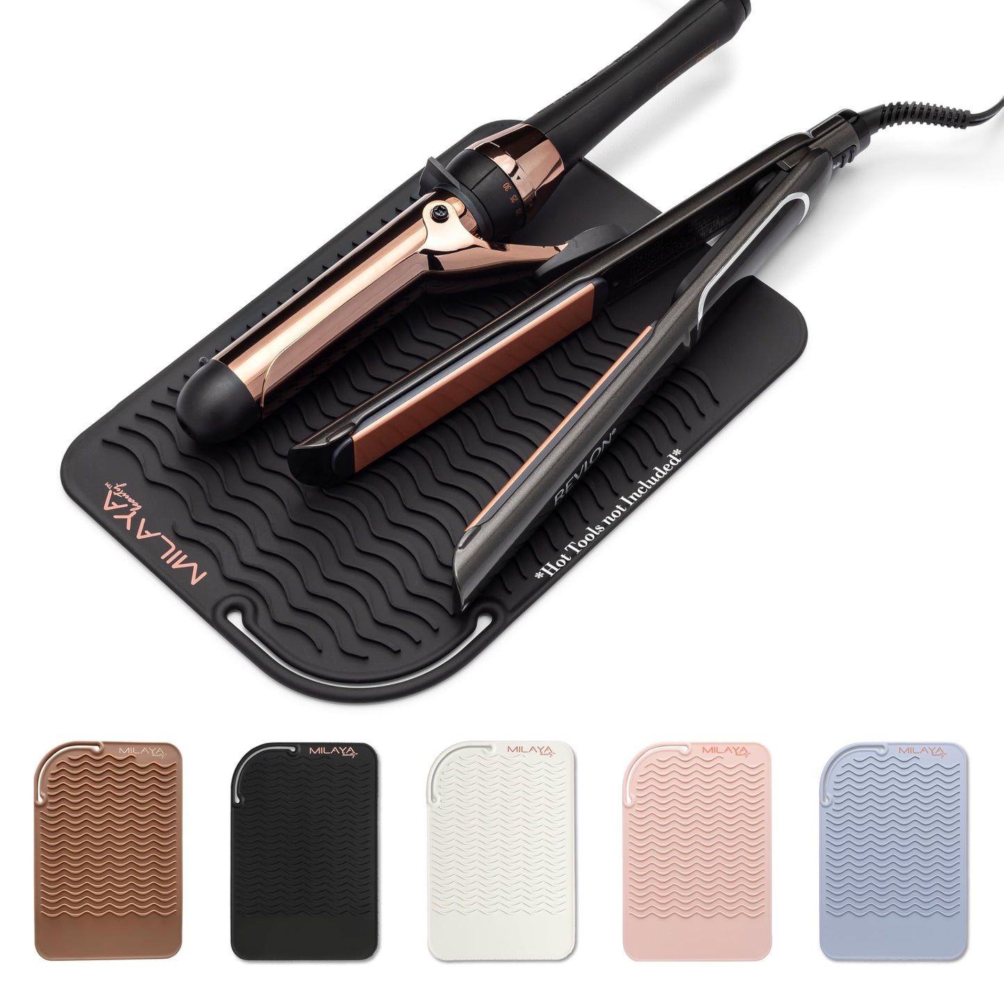 Heat Resistant Mat - Curling Iron Holder - Straightener pad - Flat Iron Holder - Silicone Mat for Hair Tools - Hot Tool Mat - Salon Tools - Hot Iron Holster - Vanity Mat - Vanity Accessories for Women