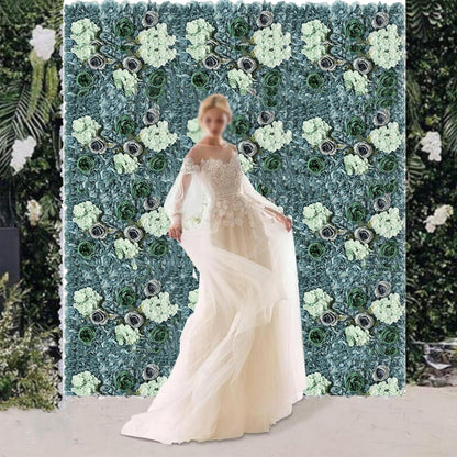 JIIPOREGJ Artificial Flower Backdrop 3D Flower Wall Panels 23.62 X 15.75 Inch,for Wedding Party Baby Bridal Shower Home Hanging Photo Background,10pcs