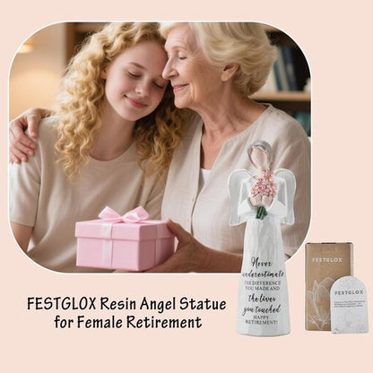 FESTGLOX Retirement Gifts for Women - Charming 5.3" Retired Angel Figurine | Perfect for Nurses & Teachers