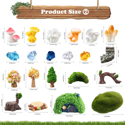 BLBYHO 220Pcs Miniatures Fairy Garden Accessories, Mini Fairy Garden Kit, Fairy Figurines House Outdoor Decor Resin, Valentines Gift for Kids