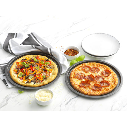 GoodCook Everyday Personal Pizza Pans 10-Inch Nonstick Scratch-Resistant Steel, Set of 2, Gray