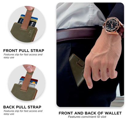 SERMAN BRANDS RFID Blocking Slim Money Clip Wallet – Leather Bifold Front Pocket Minimalist Mens Wallet with Money Clip for Men, Small Credit Card Holder Wallet - Travel Wallet with Gift Box
