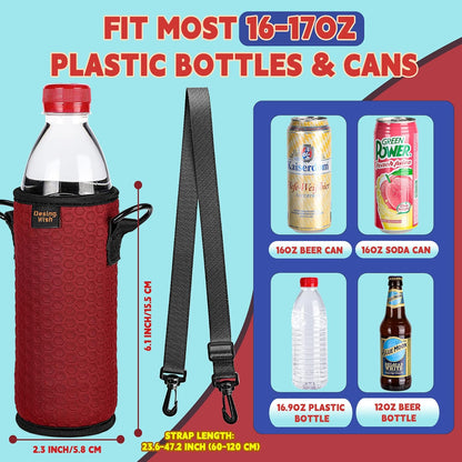 16.9 oz 16 17 18 oz 2 Desing Wish Portable Plastic Bottles Insulators Sleeves Beverage Bottle/Can Sleeves Holder