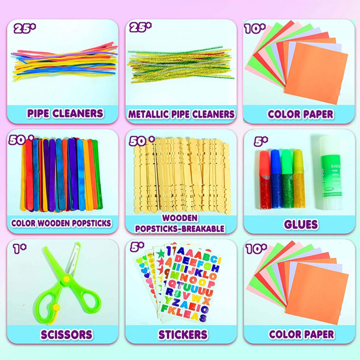 YITOHOP Arts Craft Supplies for Kids, 1000+ PCS Toddler DIY Craft Art Supply Set Include Pipe Cleaners, Pom Poms, Storage Box, 2026 Christmas Holiday Gift for 4-12 Years Old Boys and Girls