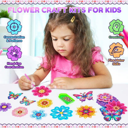 Flower Arts and Crafts for Kids ages 8-12: Double-layer Butterfly Diamond Art Kits for Kids Girls Toys age 6-8, Gem Art Small Diamond Painting Gifts for 6 7 8 9 10 11 12 Year Old Girl Birthday Gift