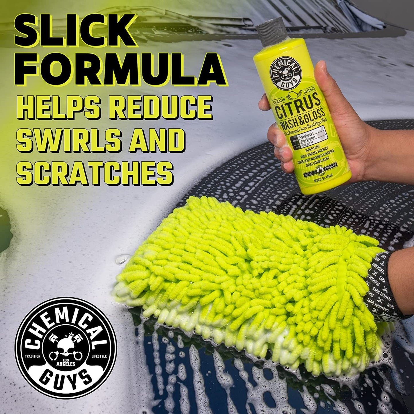 Chemical Guys HOL357 Clean & Shine Car Wash Starter Kit - Safe for Cars, Trucks, Motorcycles, SUVs, Jeeps, RVs & More (7 Piece Set, Including 3 16 oz. Car Detailing Chemicals)