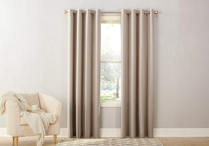 Sun Zero Becca Energy Efficient Grommet Curtain Panel, 40" x 84", Stone