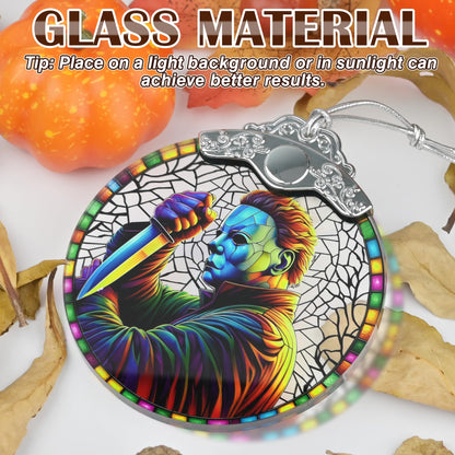 Stained Glass Horror Christmas Ornaments - Perfect for Tree & Window Decor