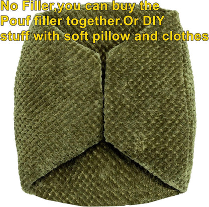20x20x12 Inches Asuprui Pouf Ottoman Unstuffed Ottoman Foot Rest No Filler Soft Faux Fur Foot Stool Fuzzy Chair Floor