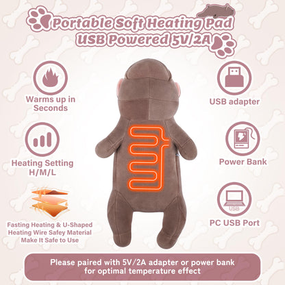 Electric Heating Pad for Period Cramps, Cuddly Soft 14" Capybara Plush with a Hot Soft Belly USB Powered, Menstrual Heating Pad Neck Shoulder Pain Relief, Gift for Women Daughter Wife