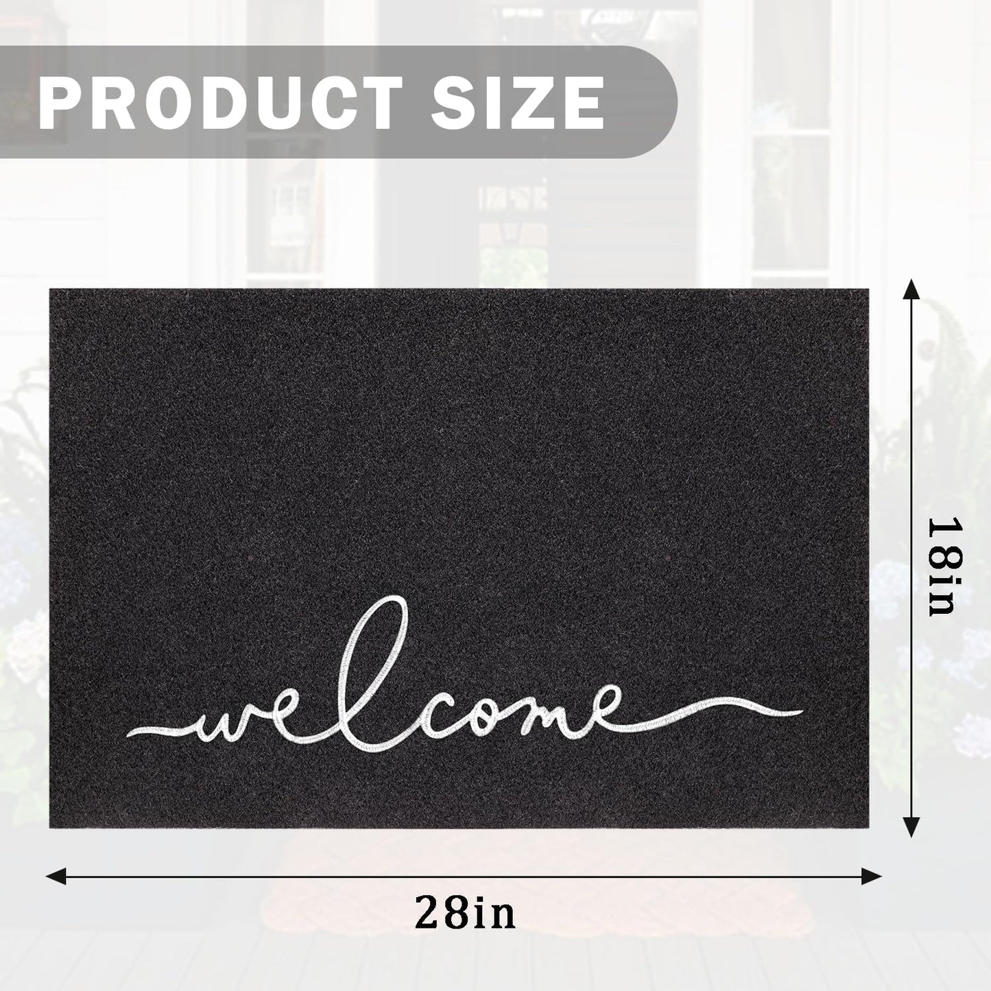 Welcome Mats for Front Door, Non-Slip Doormat for Easy Clean Entrance Mats for Home, Patio, High Traffic Areas