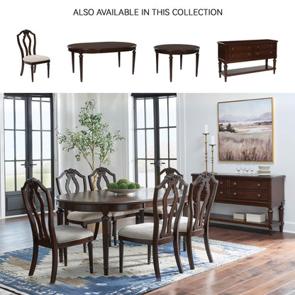 Signature Design by Ashley Lavinton Classic 4-Drawer Dining Server with Open Shelf, Dark Brown