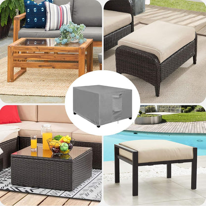 48L 25W 18H Inch, OutdoorLines Outdoor Waterproof Patio Ottoman Covers - Rectangle UV-Proof Patio Side Table Cover